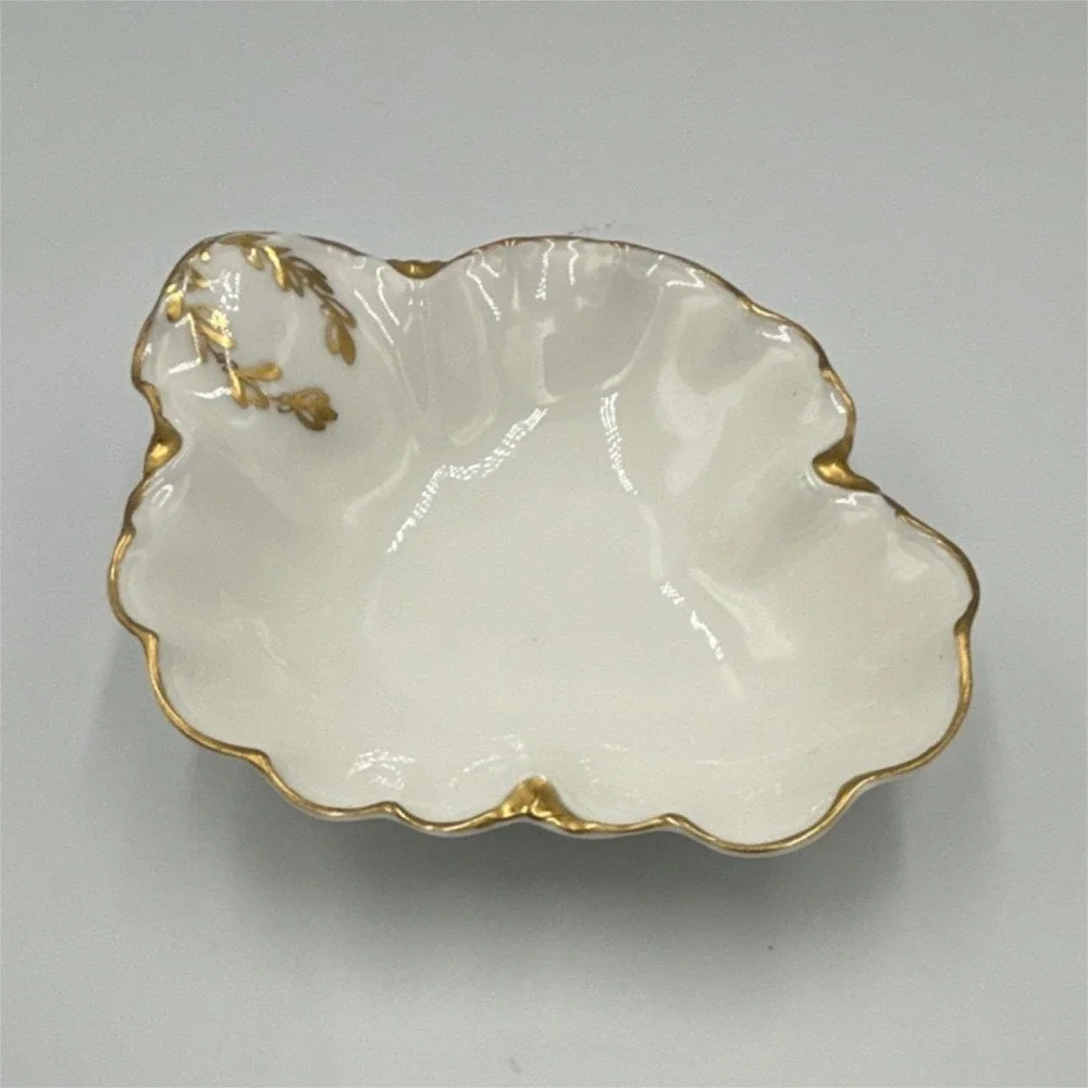 Haviland & Co. Porcelain Bowl White Gold Trim Glossy Finish Limoges France